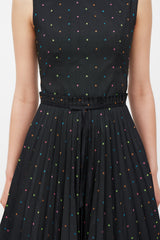 Red Valentino Black & Multicolour Pleated Star Dress