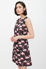 Red Valentino Black & Pink Patterned Dress