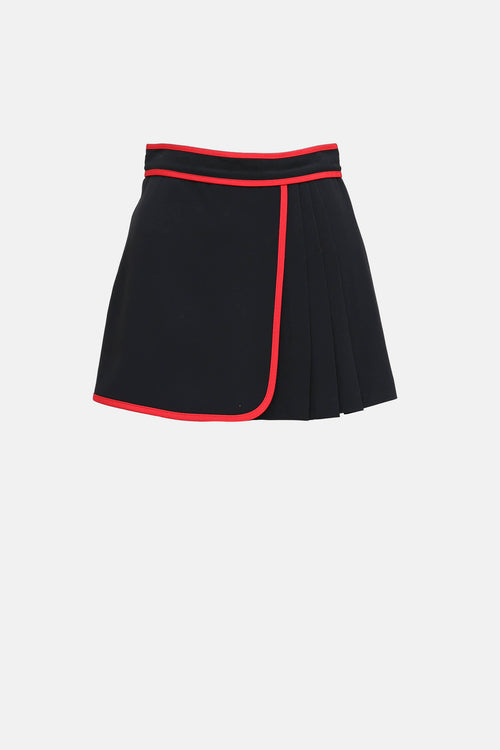 Red Valentino Pleated Wrap Skort