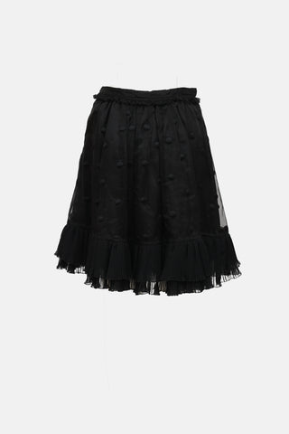 Red ValentinoSilk Polka Dot  Skirt