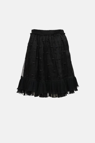 Red ValentinoSilk Polka Dot  Skirt