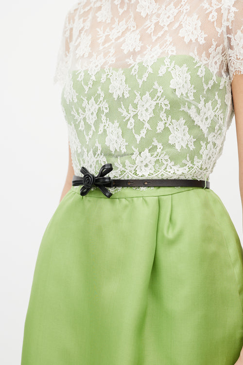 Red Valentino Black Leather Bow Belt
