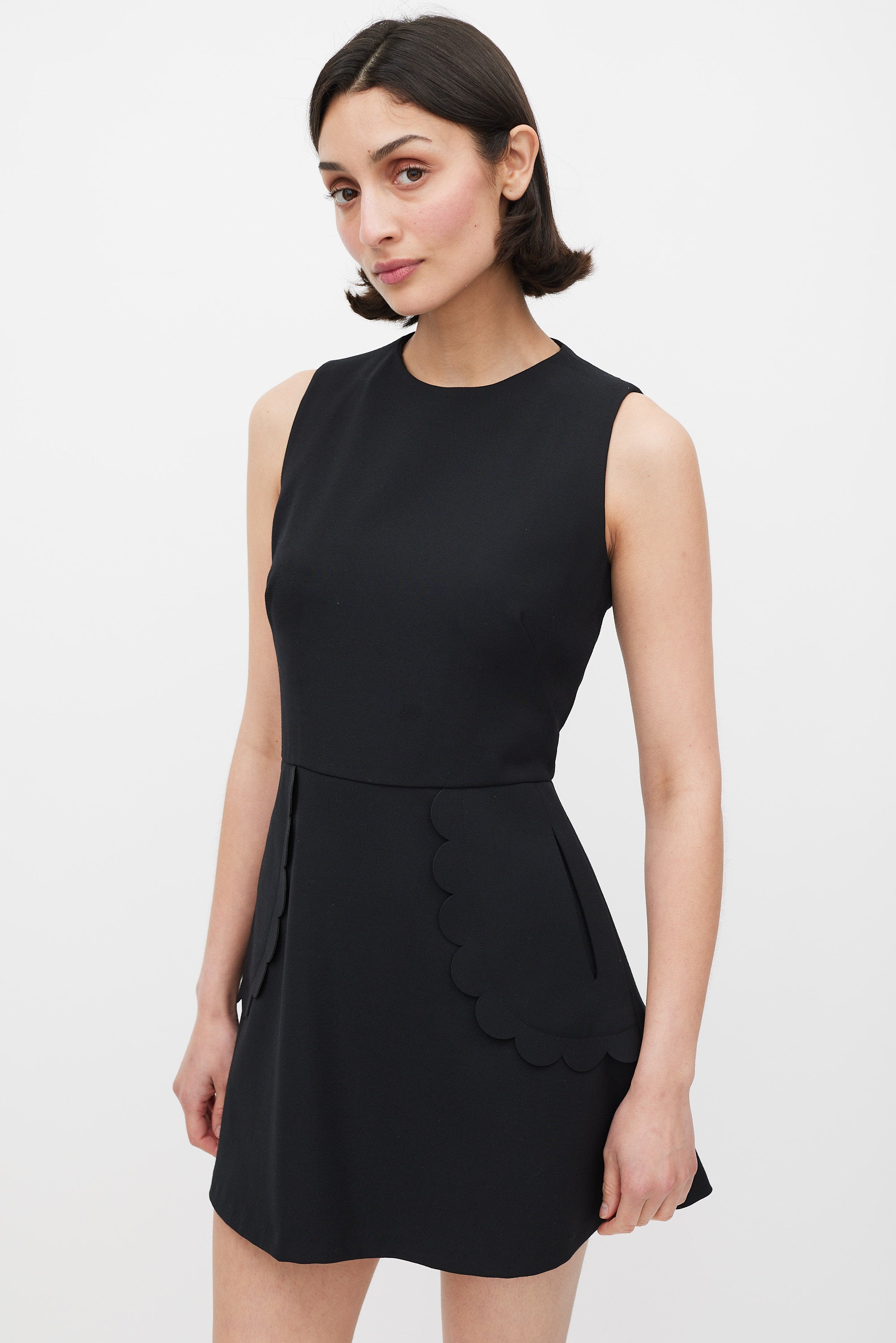 red valentino scalloped dress RED Valentino Red Scallop Ribbon Detail Dress RED Valentino