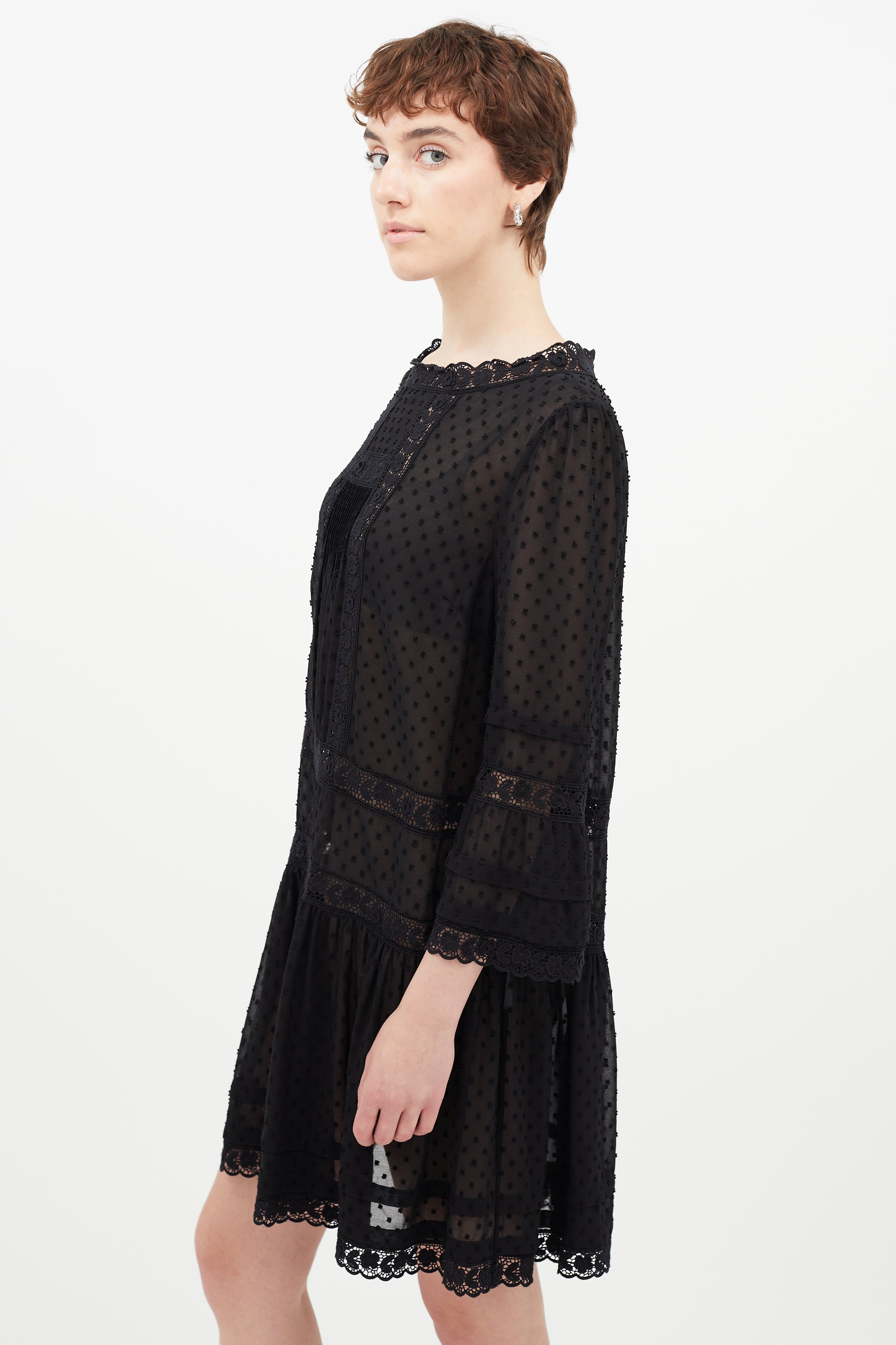 Red Valentino // Black Sheer Floral Lace Dress VSP Consignment Red Valentino // Black Sheer Floral Lace Dress VSP Consignment
