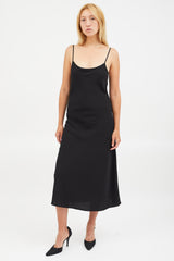 Red Valentino Black Spaghetti Strap Maxi Dress