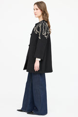 Red Valentino Wool Embroidered Coat