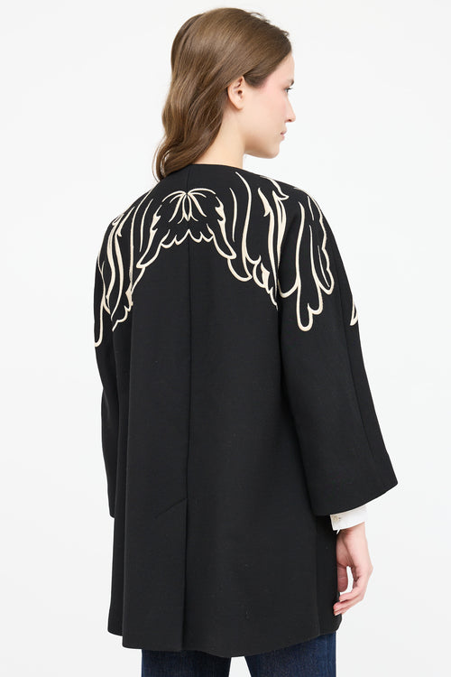 Red Valentino Wool Embroidered Coat