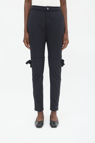 Red Valentino Black Wool Tapered Drawstring Leg Trouser