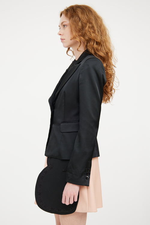 Red Valentino Black Satin Blazer