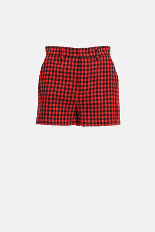 Red Valentino Checkered Mini Shorts