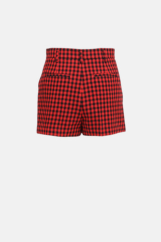 Red Valentino Checkered Mini Shorts