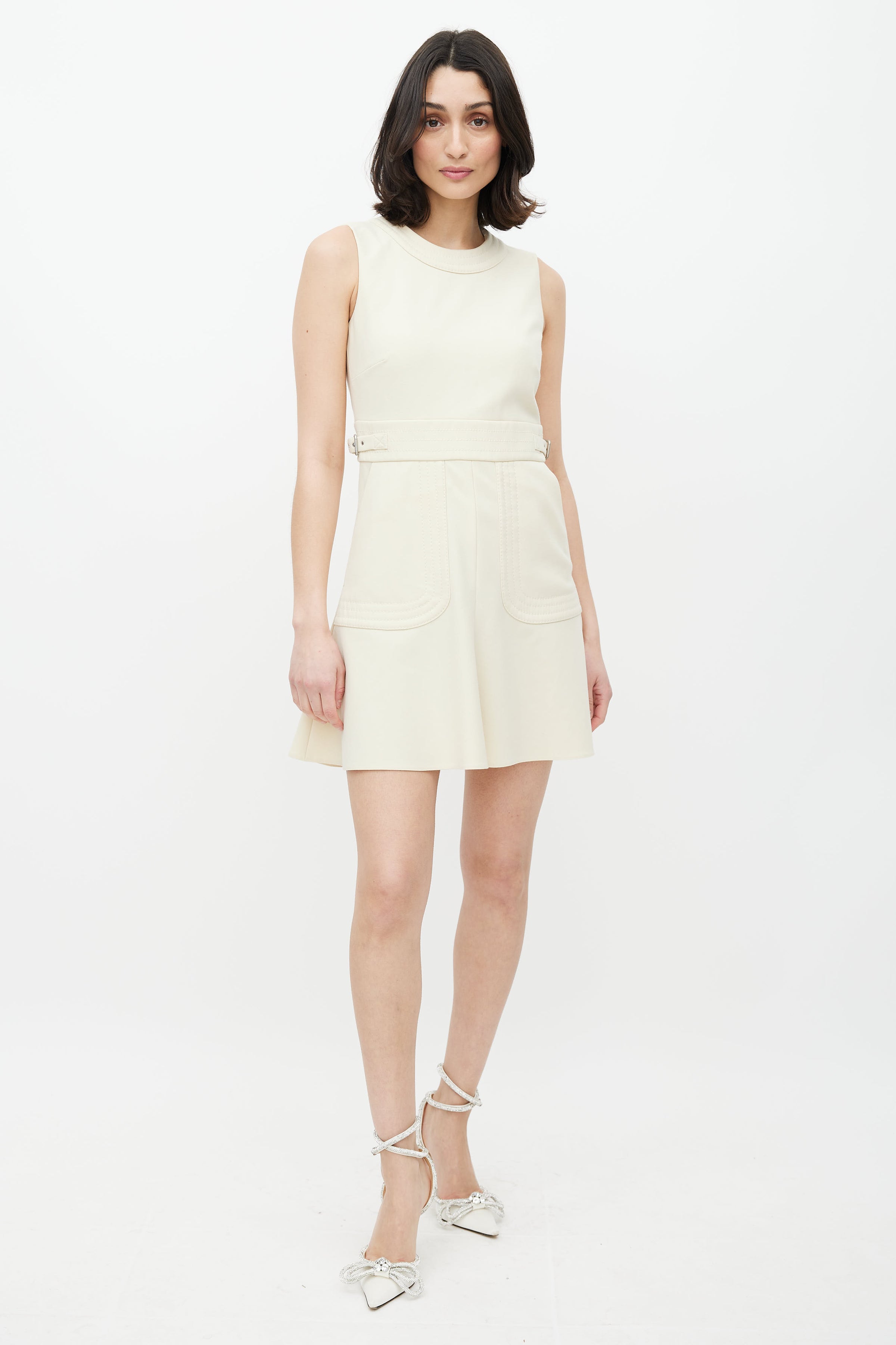 valentino cream dress Crepe Couture ruffled midi dress in beige - Valentino