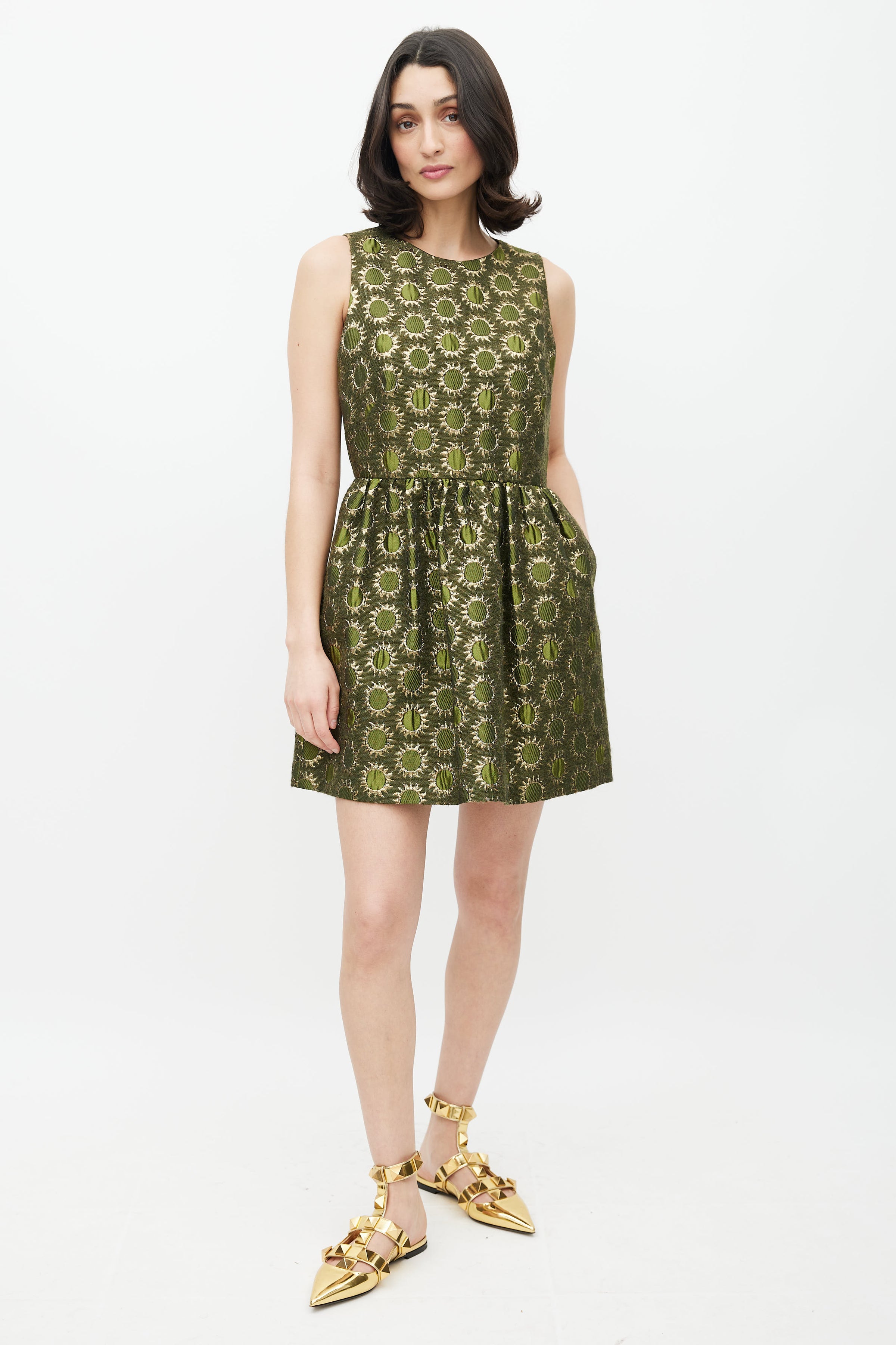 red valentino gold dress Crepe Couture VGold minidress in red - Valentino