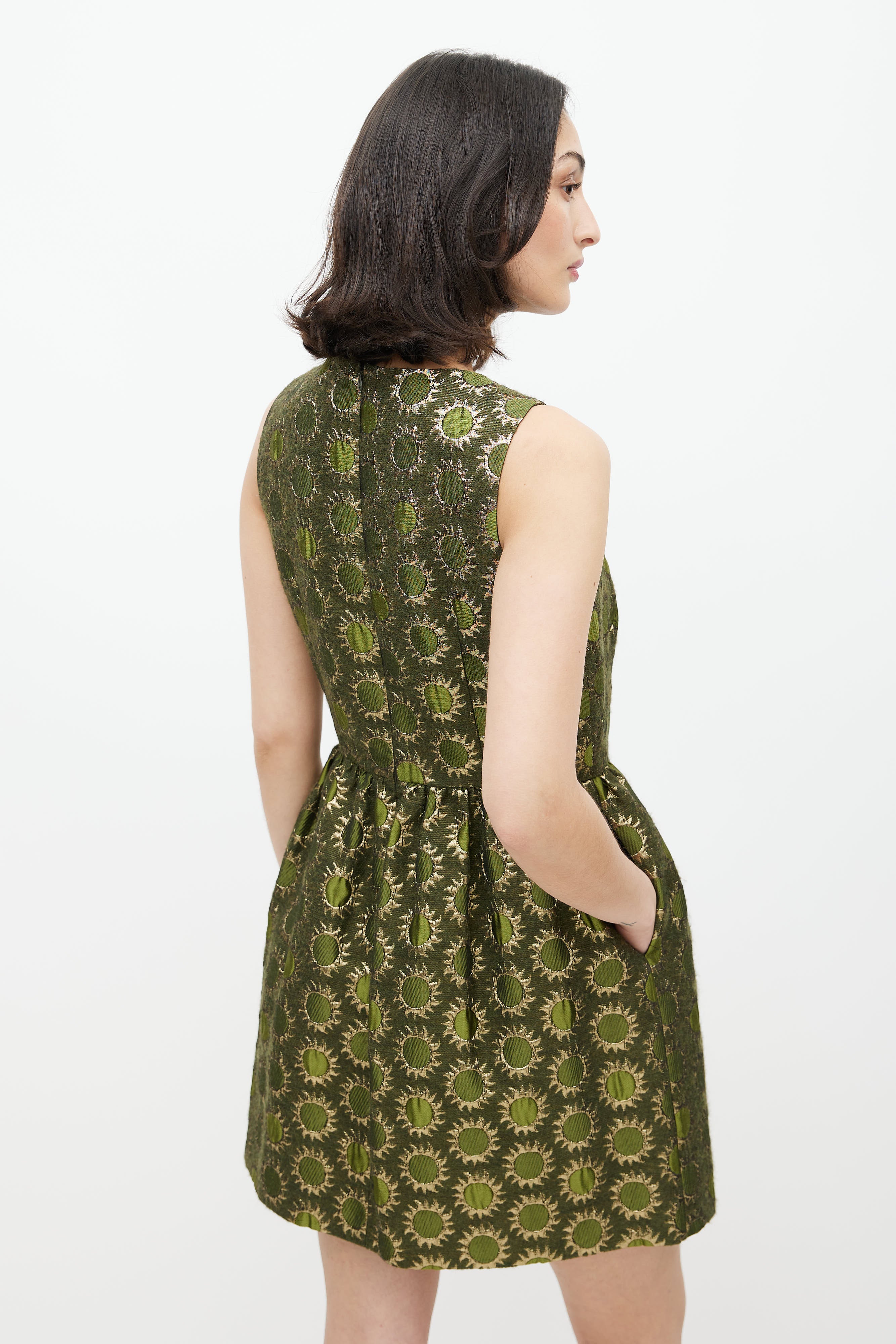red valentino green dress Printed cotton midi dress in green - RED Valentino
