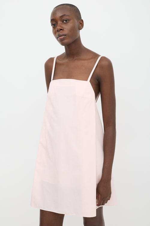 Red Valentino Light Pink Cotton Pleated Shift Dress