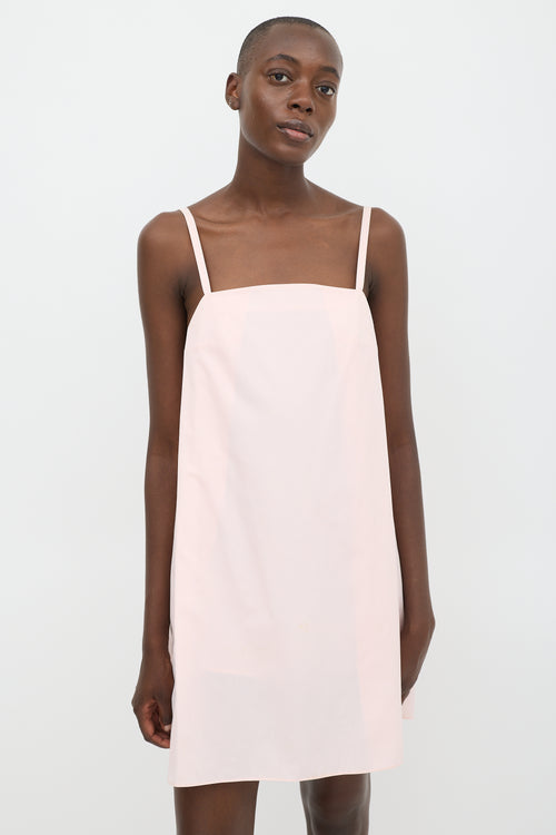 Red Valentino Light Pink Cotton Pleated Shift Dress