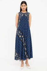 Red Valentino Abstract Sleeveless Semi Sheer Dress