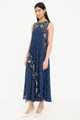 Red Valentino Abstract Sleeveless Semi Sheer Dress