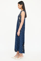 Red Valentino Abstract Sleeveless Semi Sheer Dress