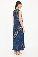 Red Valentino Abstract Sleeveless Semi Sheer Dress