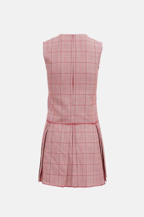 Red Valentino Plaid Sleeveless Dress