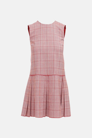 Red Valentino Plaid Sleeveless Dress