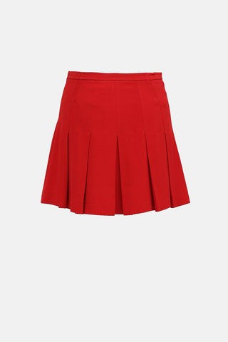 Red Valentino Pleated Midi Skirt