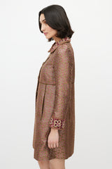 Red Valentino Purple & Gold Brocade & Sequin Coat