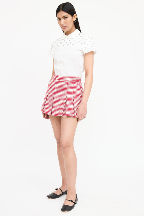 Red Valentino Wool Houndstooth Skort