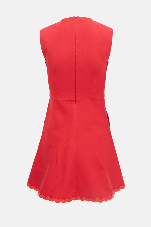 Red Valentino Scalloped Mini Dress