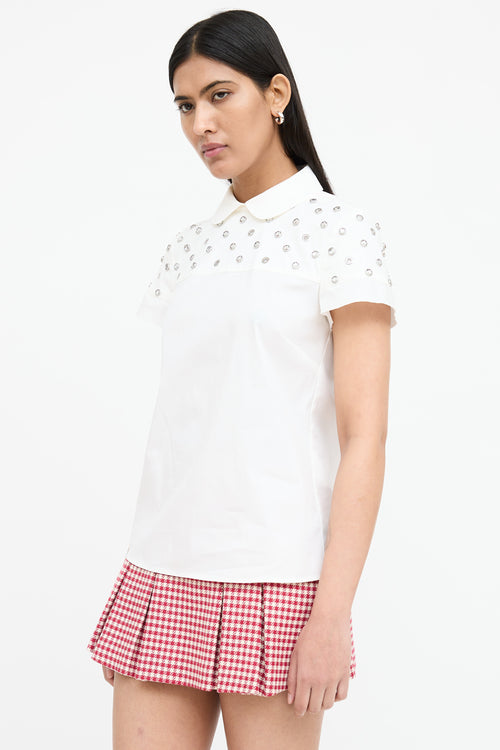 Red Valentino Cotton Studded Top