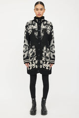Red Valentino Wool Knit Intarsia Cardigan