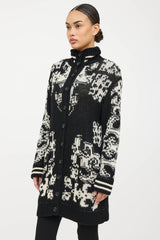 Red Valentino Wool Knit Intarsia Cardigan