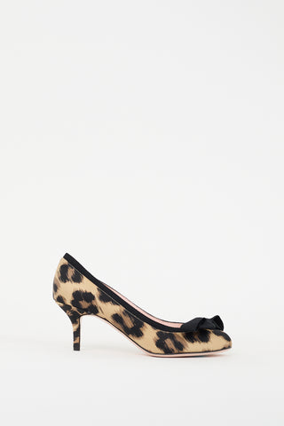 Red Valentino Beige & Black Printed Pump