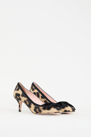 Red Valentino Beige & Black Printed Pump