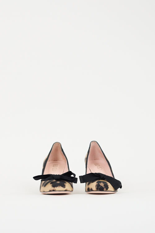 Red Valentino Beige & Black Printed Pump