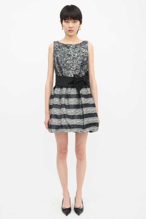 Red Valentino Brocade Bubble Hem Dress