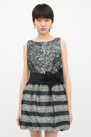Red Valentino Brocade Bubble Hem Dress