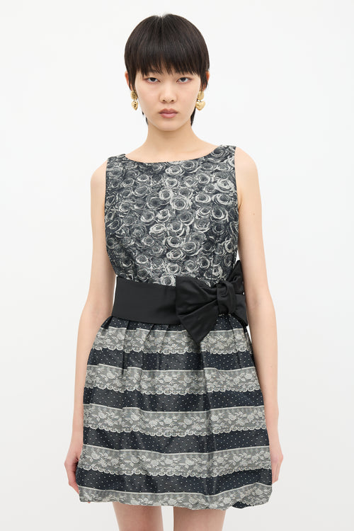 Red Valentino Brocade Bubble Hem Dress