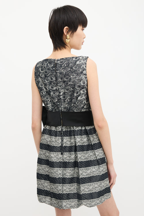 Red Valentino Brocade Bubble Hem Dress