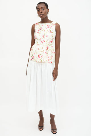 Red Valentino Floral Peplum Top