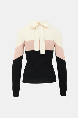 Red Valentino Neck Tie Sweater
