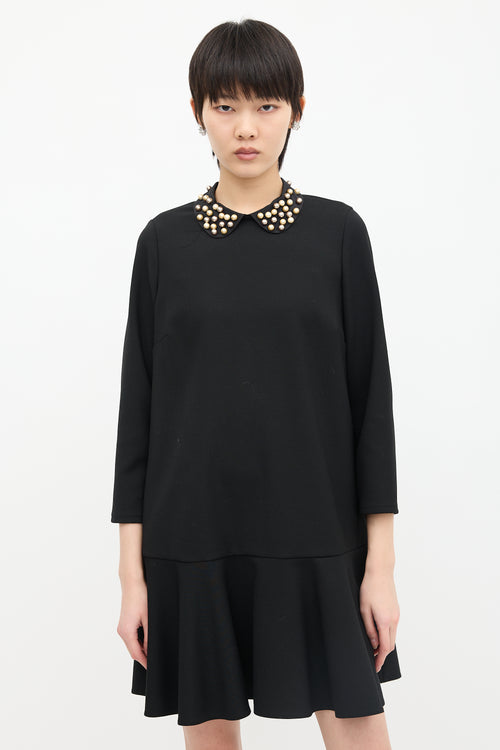 Red Valentino Pearl Collar Dress