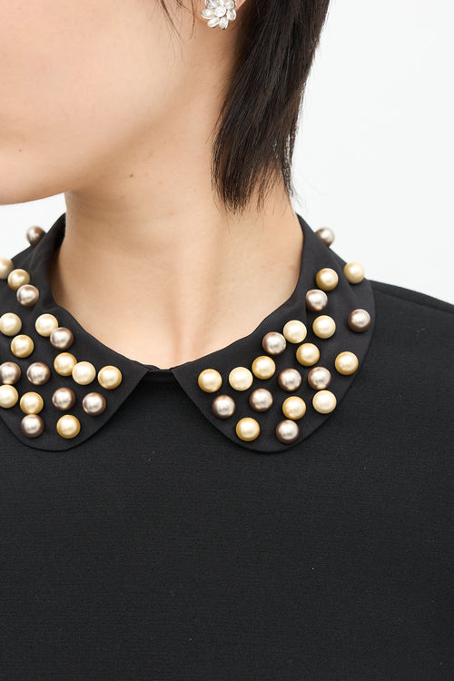 Red Valentino Pearl Collar Dress