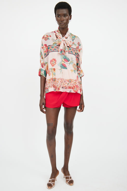 Red Valentino Pink Multi Colour Floral Top