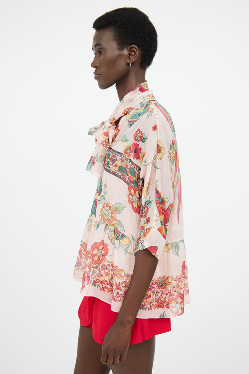 Red Valentino Pink Multi Colour Floral Top