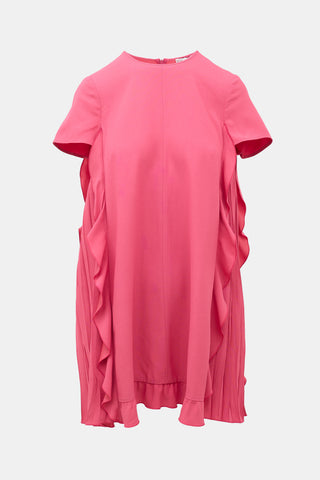 Red Valentino Ruffled Pleated Dress