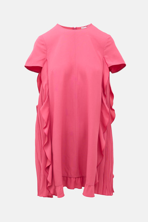 Red Valentino Ruffled Pleated Dress