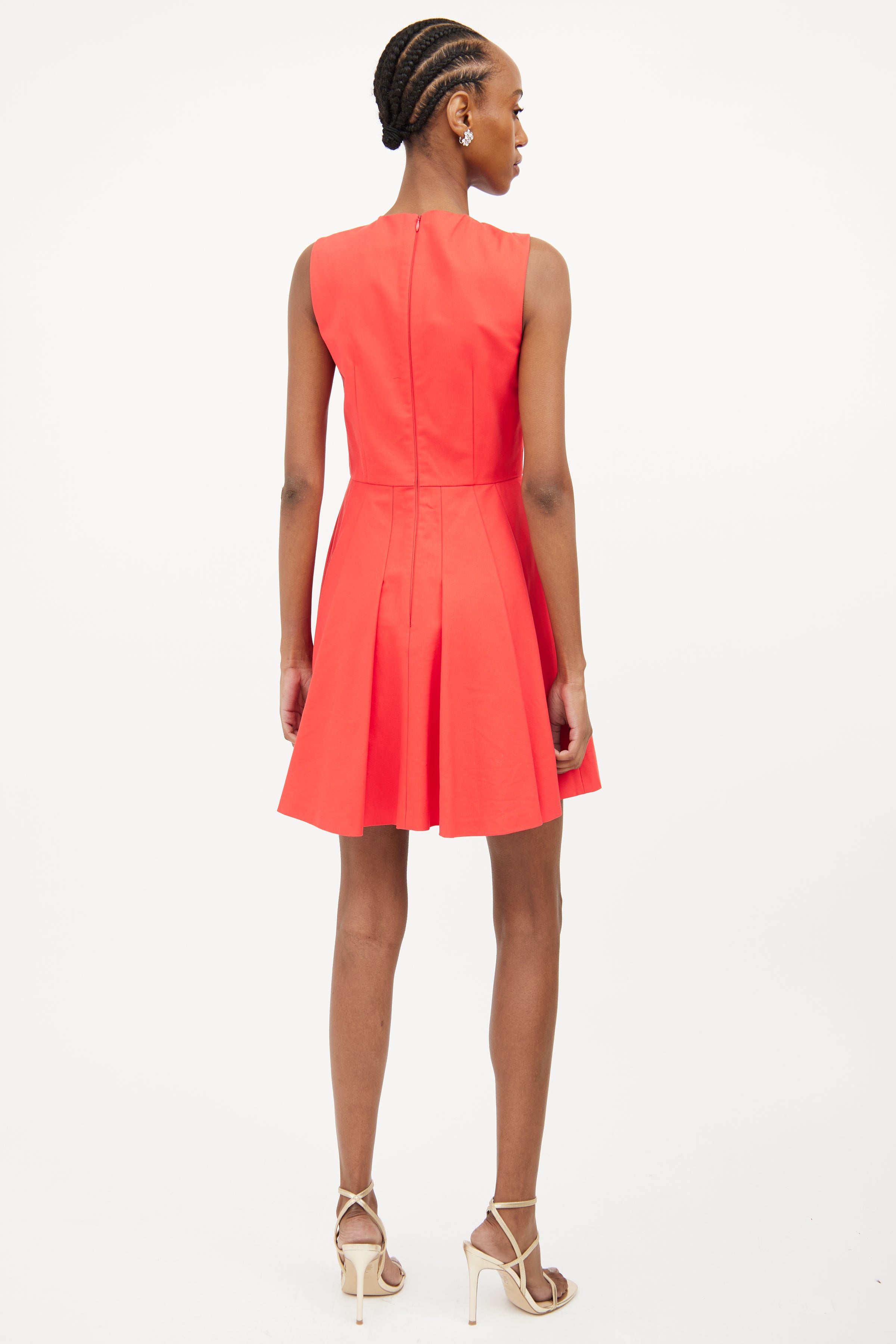 red valentino pleated dress Valentino Pleated Georgette Evening Dress Women Red Silk 100% 44