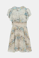 Red Valentino Sheer Floral Pleated Dress